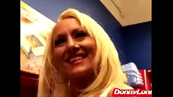 Donny Long gives first big cock to big fake titty attention whore milf mom